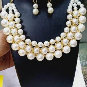 Sakshi pearl Finish Nacklace Set For Girls & Women With Earring